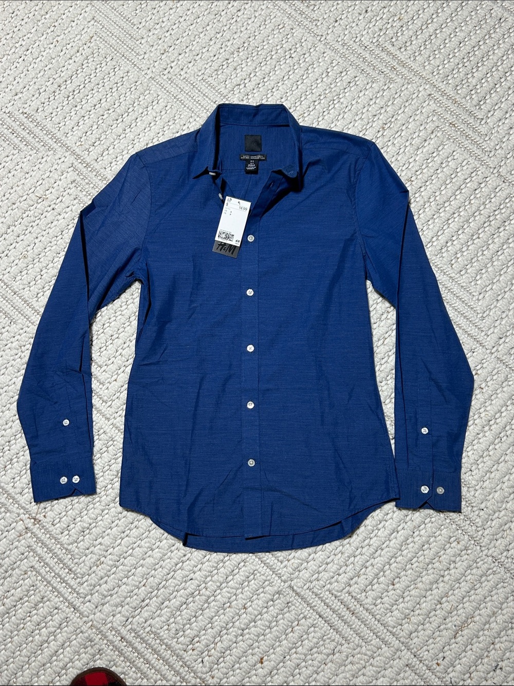 H&M Men's Button-Down Dress Shirt - Navy Blue